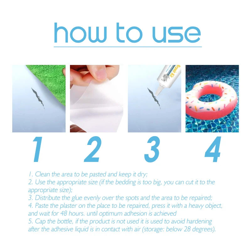 Swimming pool repair kit-air mattress tent patch kit with waterproof adhesive, 1set for inflatable product maintenance
