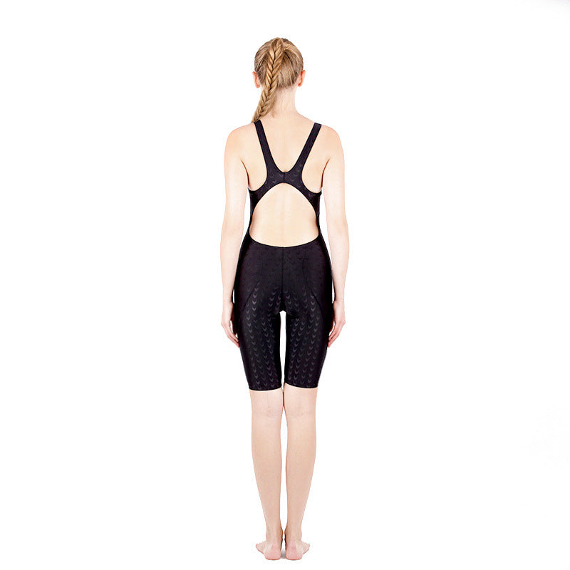 Women's Racing Sleeveless Black Swimwear