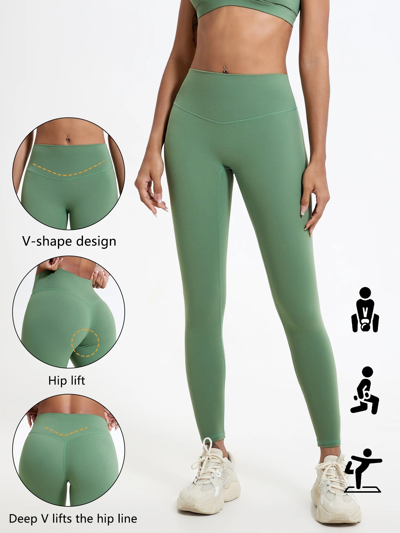 Hearuisavy Super Soft Fabrics High Waist Leggings Quick-Dry Gym Yoga Pants Running Workout Tights Push Up Sports Leggings Women