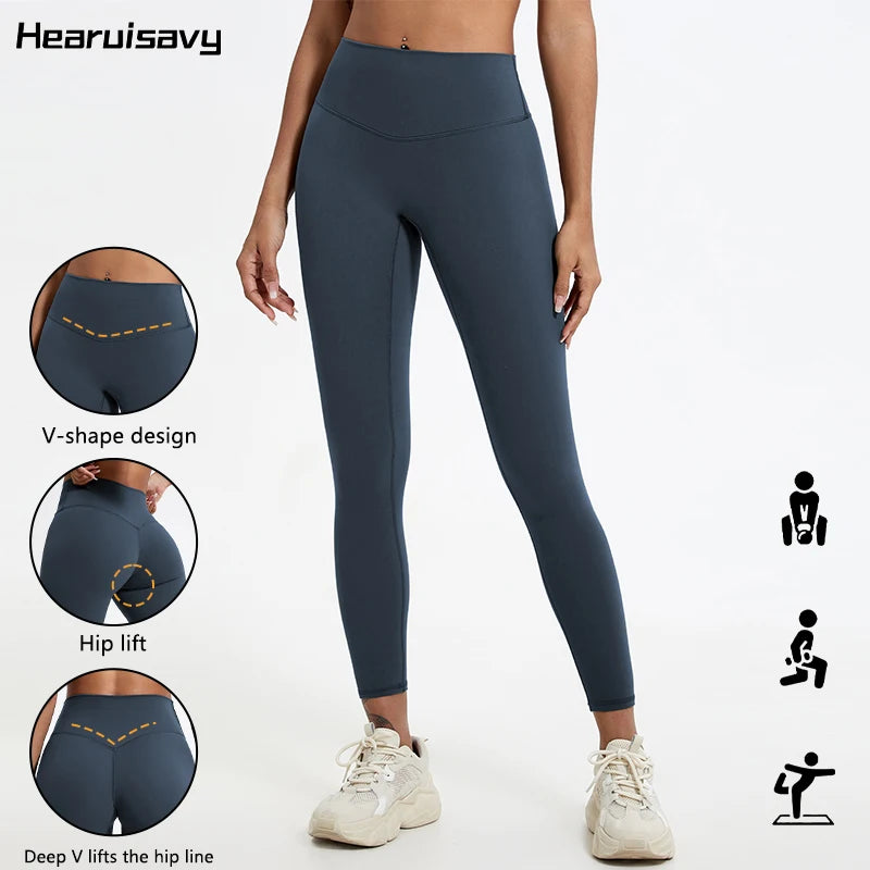 Hearuisavy Super Soft Fabrics High Waist Leggings Quick-Dry Gym Yoga Pants Running Workout Tights Push Up Sports Leggings Women