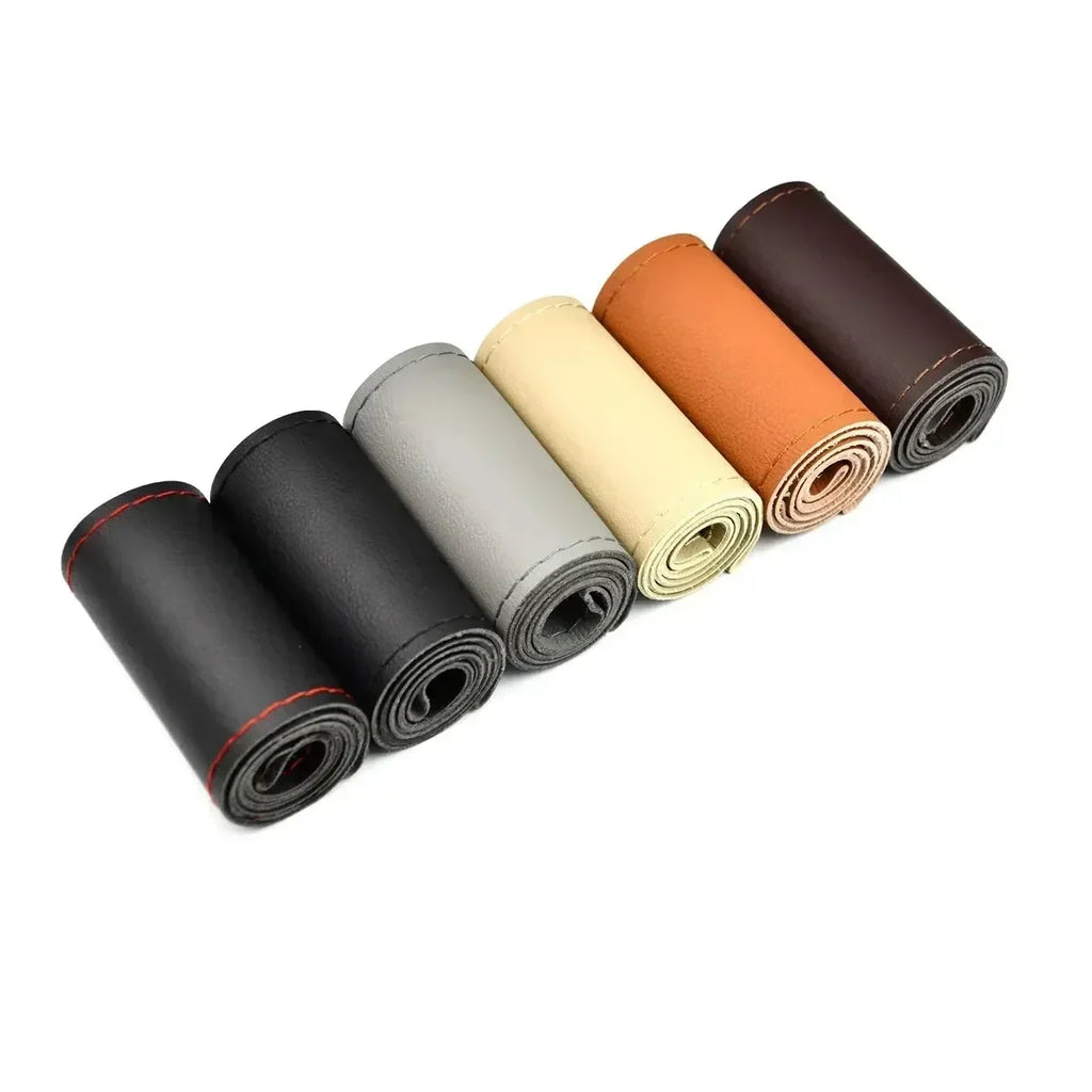 Artificial Leather Steering Wheel Cover Anti-Slip Braiding Cover For Steering Wheel 37cm-38cm Steering Wheel Protector