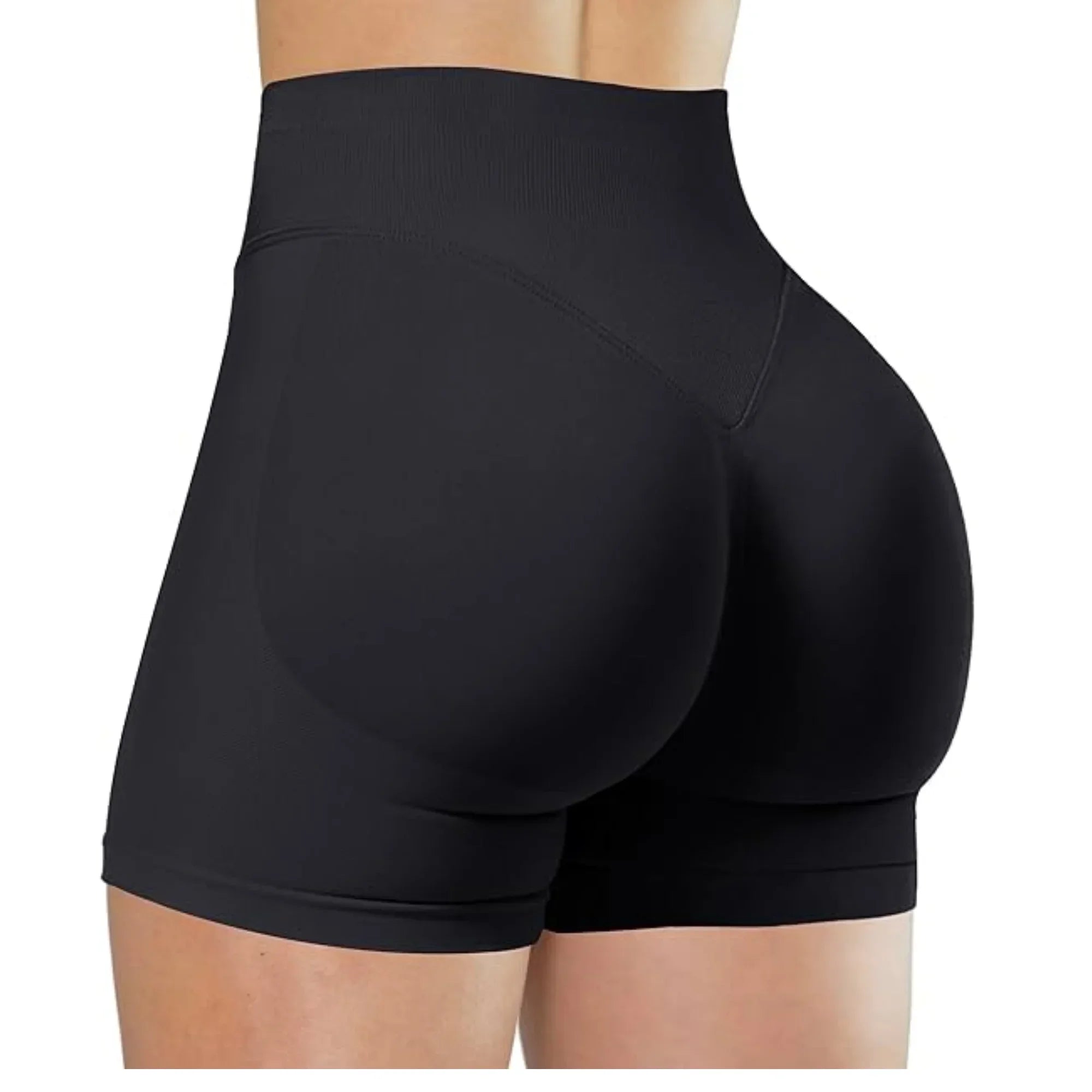 Summer High Waisted Yoga Shorts for Women Fashionable and Sexy Running Fitness Pants Solid Color Yoga Leggings Elastic Tights