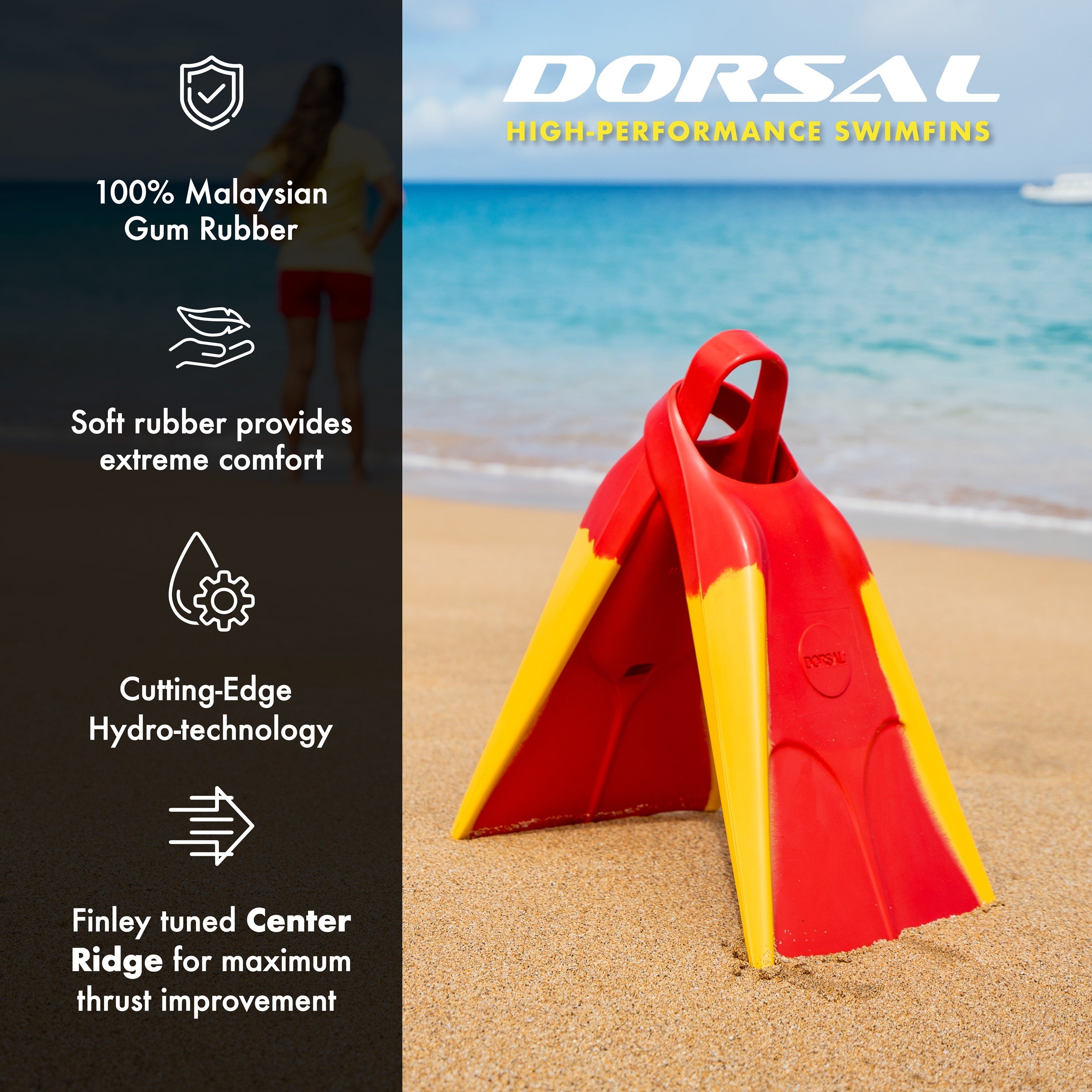 DORSAL Bodyboard Bodysurfing Floating Swim Fins (Flippers)