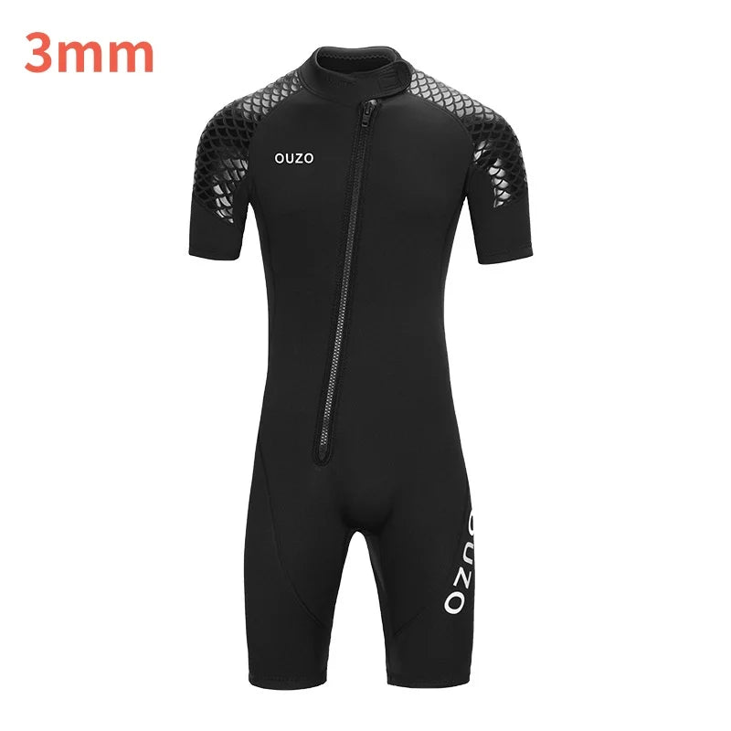 Mens Womens 3mm Short-sleeved Wetsuits Diving Surfing Suits Snorkeling Kayaking Spearfishing Freediving Swimming Full Body