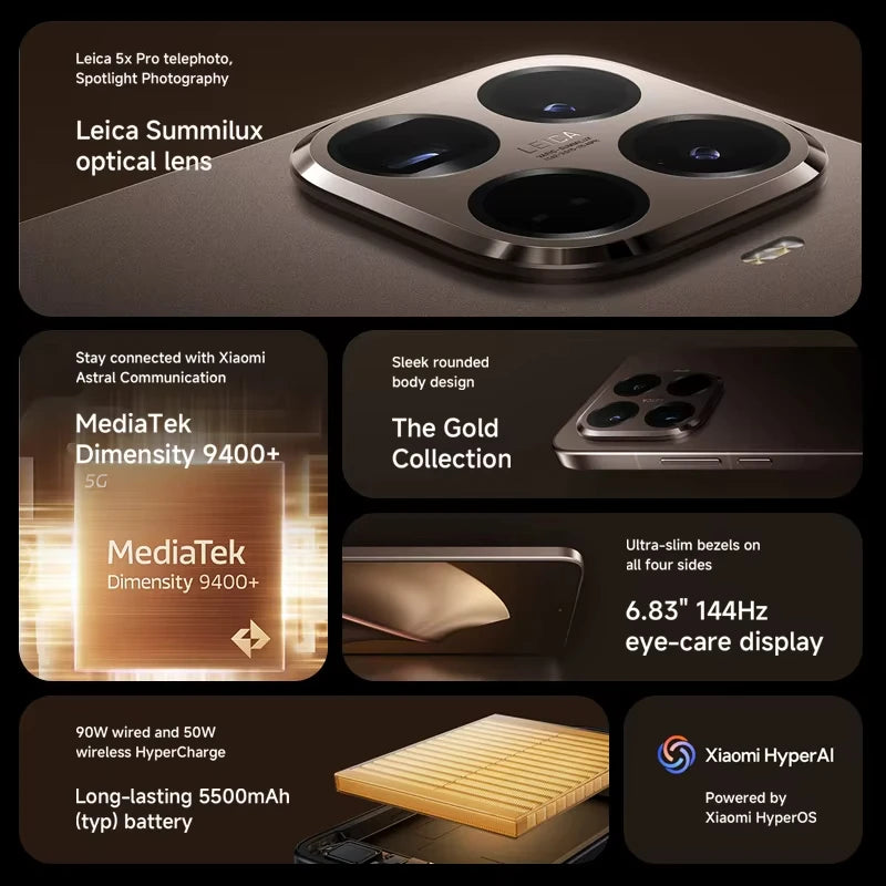 Xiaomi 15T Pro 5G NFC 12GB/256GB 12GB/512GB 12GB/1TB MTK Dimensity 9400+ 5500mAh 6.83" AMOLED Display 144Hz 50MP