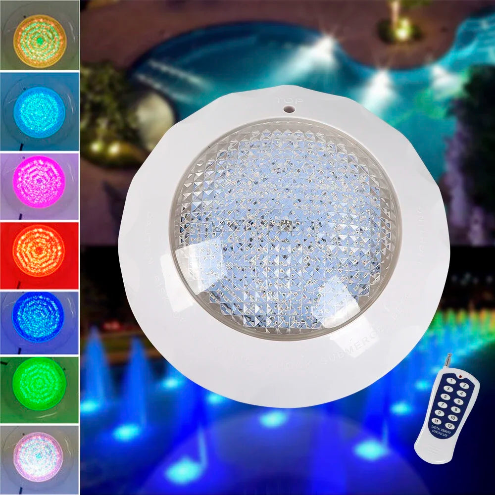 Durable RGB Pool Lights with 2835 Light Beads, 45W LED, 3000LM Brightness, Long-lasting, Compact, Ideal for Home Pool and