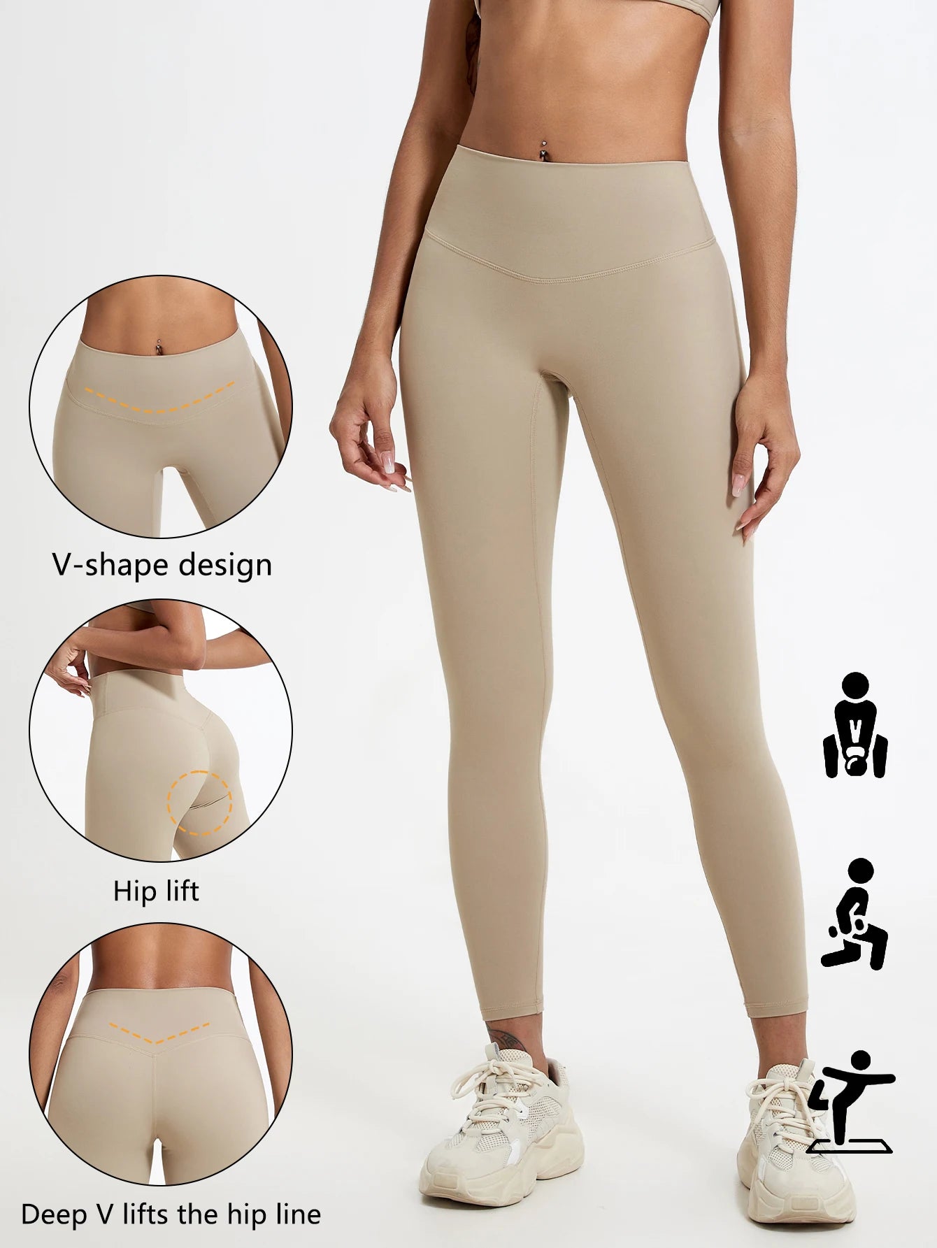 Hearuisavy Super Soft Fabrics High Waist Leggings Quick-Dry Gym Yoga Pants Running Workout Tights Push Up Sports Leggings Women