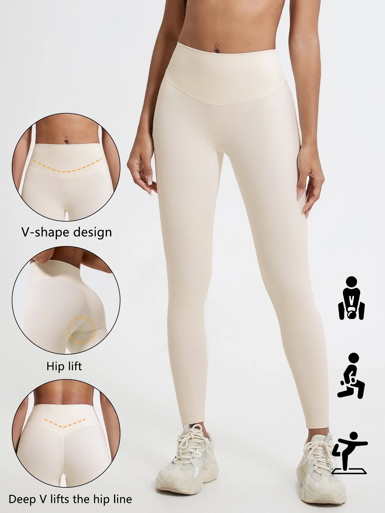 Hearuisavy Super Soft Fabrics High Waist Leggings Quick-Dry Gym Yoga Pants Running Workout Tights Push Up Sports Leggings Women
