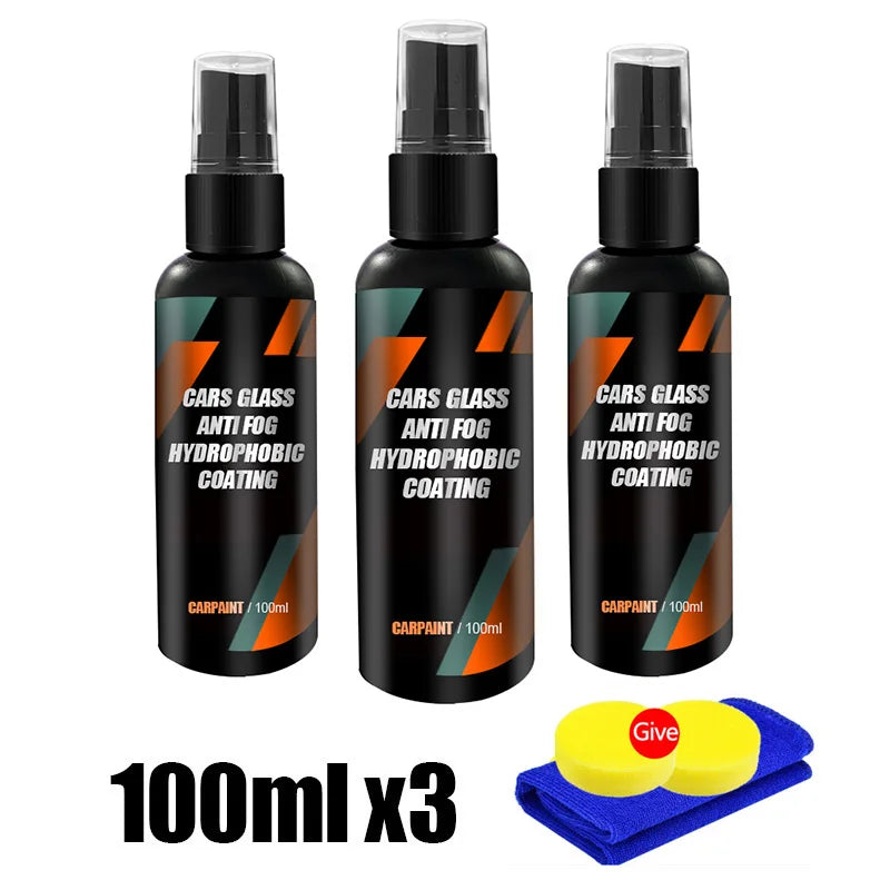 Cars Glass Anti-rain Water Spray Repellent Nano Coating Hydrophobic Waterproof Agent Oil Film Removing Auto Glass Film Agent